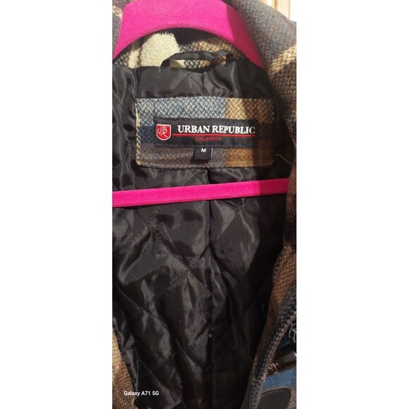 Urban Republic Collection Plaid Vintage Coat Winter Size M Womens Christmas - Picture 8 of 15